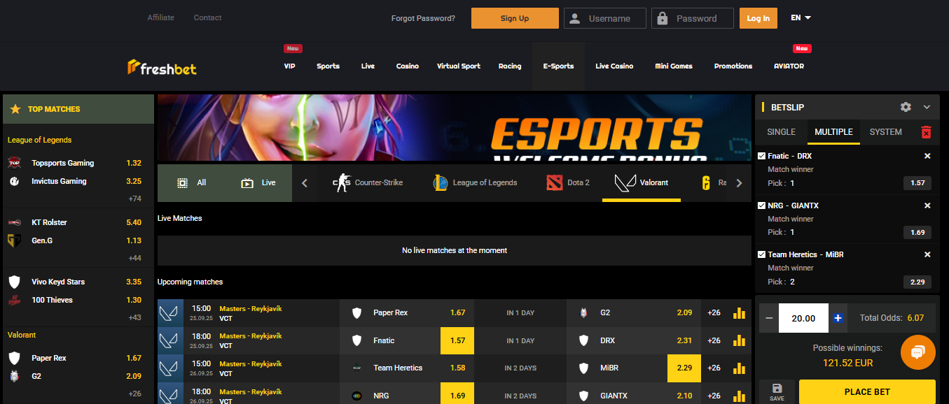 Freshbet esports